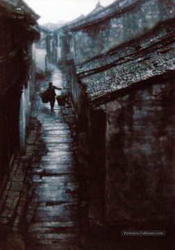 se reposer long sentier Tableau Peinture - Sentier pierreux chinois Chen Yifei